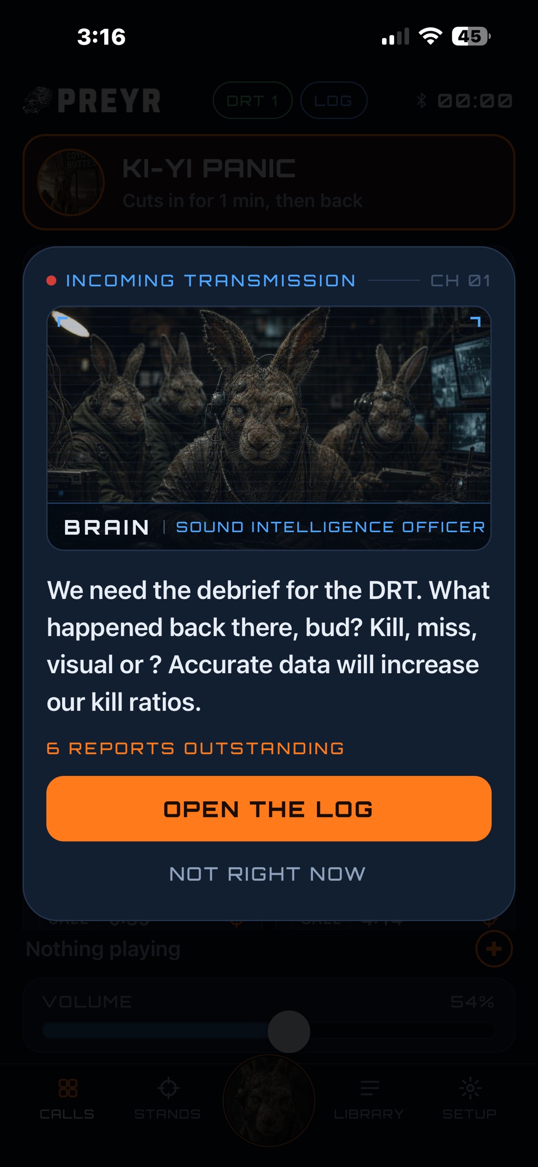 BRAIN asking for the debrief