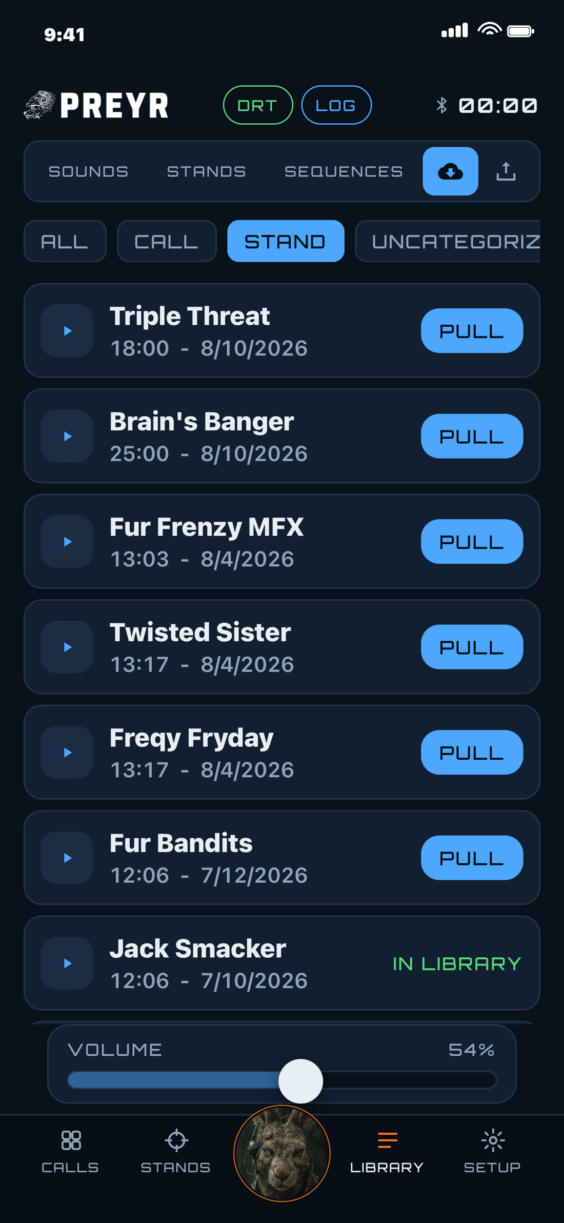 Your CallTuneAI library inside PREYR